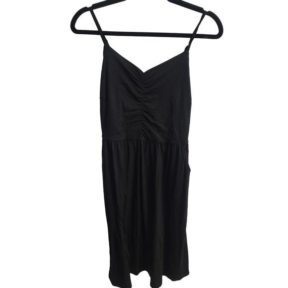 Unknown Dresses & Skirts - Casual Cotton Dress A Line Spaghetti Strap Pockets Womens Black Size Medium